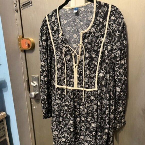 Retro Boho Antique Floral Mini Swing Dress with Puff / Balloon Sleeves - NWT - Picture 11 of 16